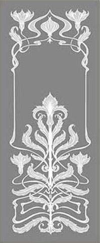 05.02.058 Historical glass pane, art nouveau motifs, sandblasted, motif 892