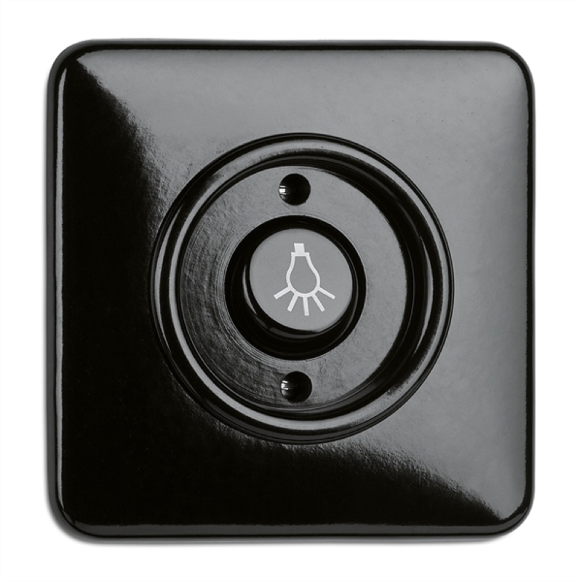 900.0009.BS Rocker switch light, flush-mounted switch system Bakelite black with square cover