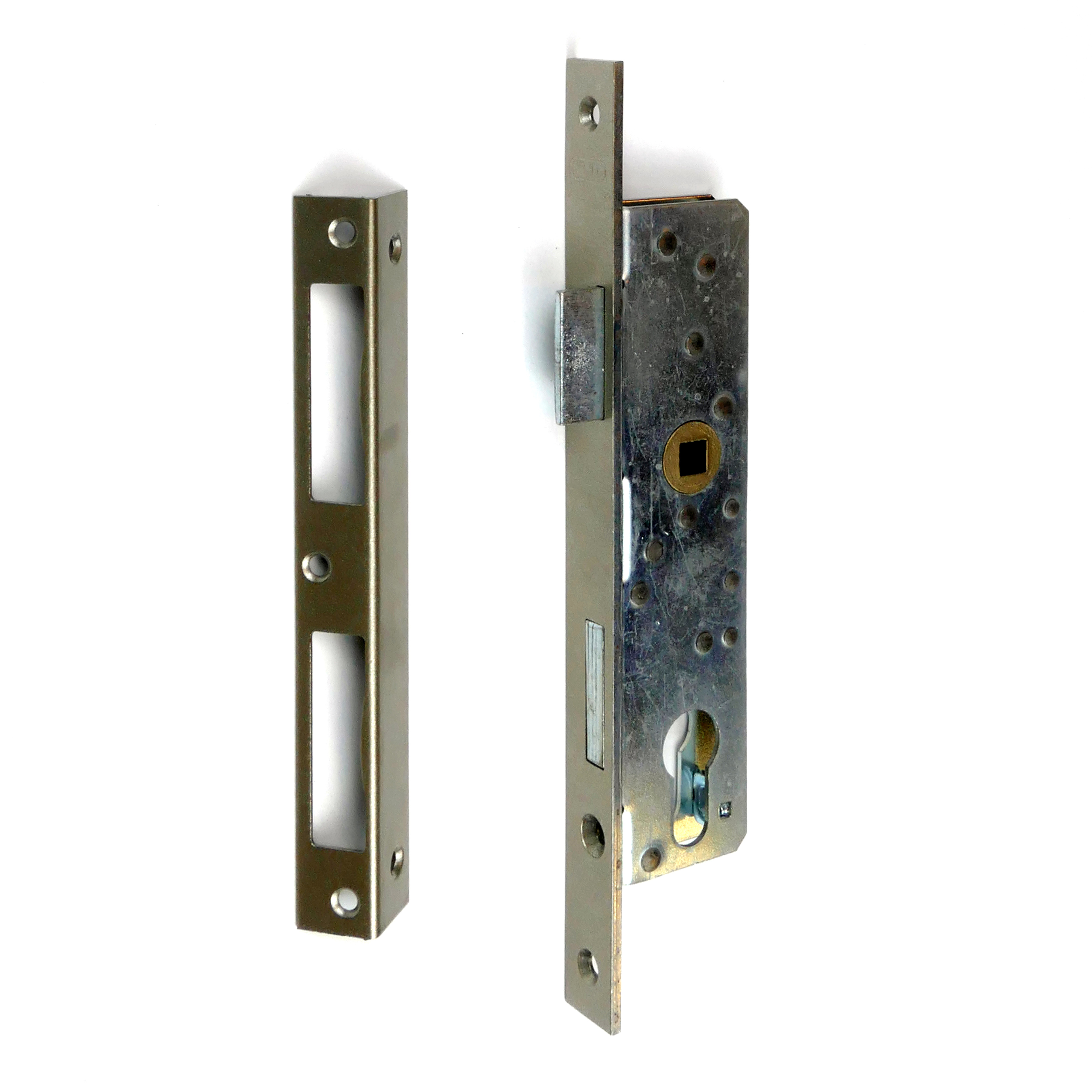 Mortise lock with brass cuff