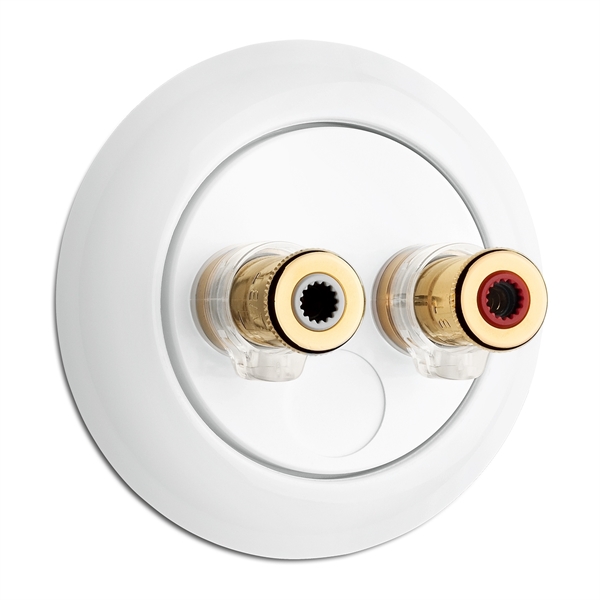 900.0013.PW Loudspeaker connection box WBT nextgen porcelain, flush-mounted switch system