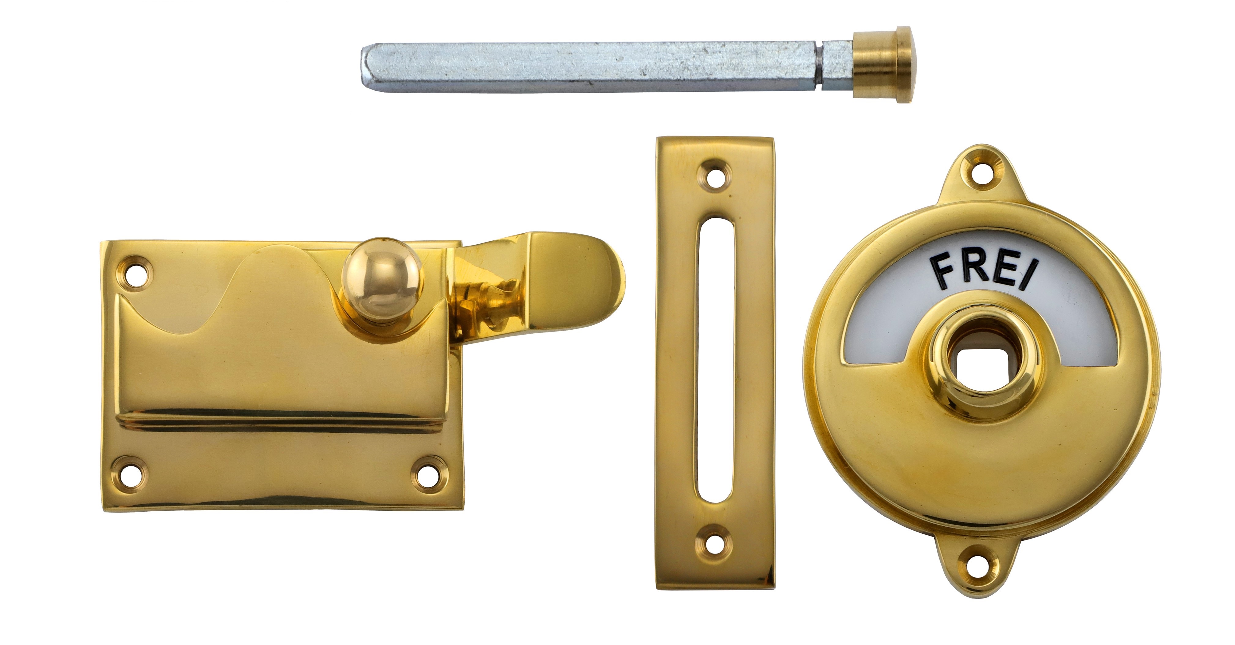 12354.35 WC latch cranked / closure with indicator polished brass 