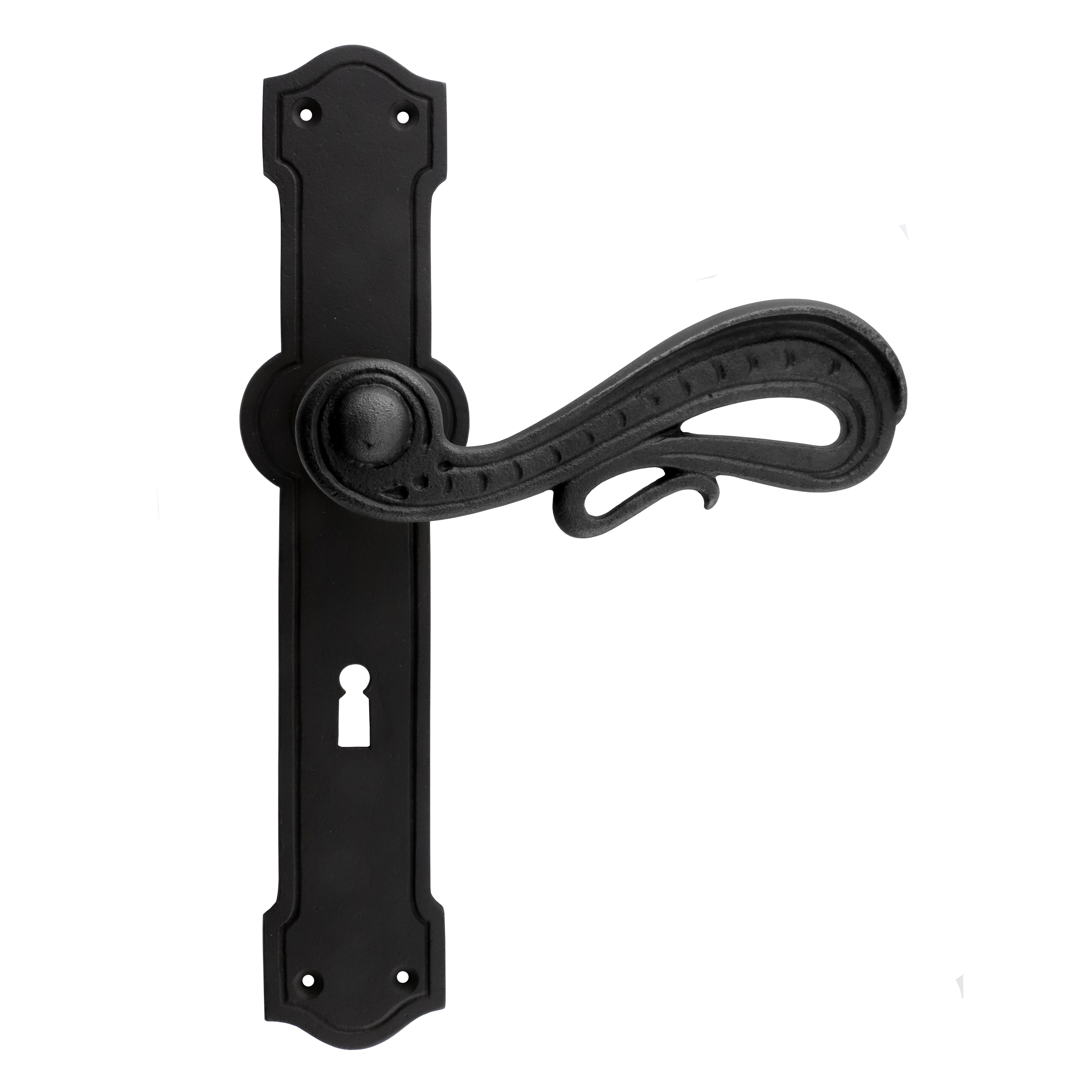 Room door long plate garniture baroque - old doorgrip, old doorhandle Room door long plate garniture baroque - old doorgrip, old doorhandle