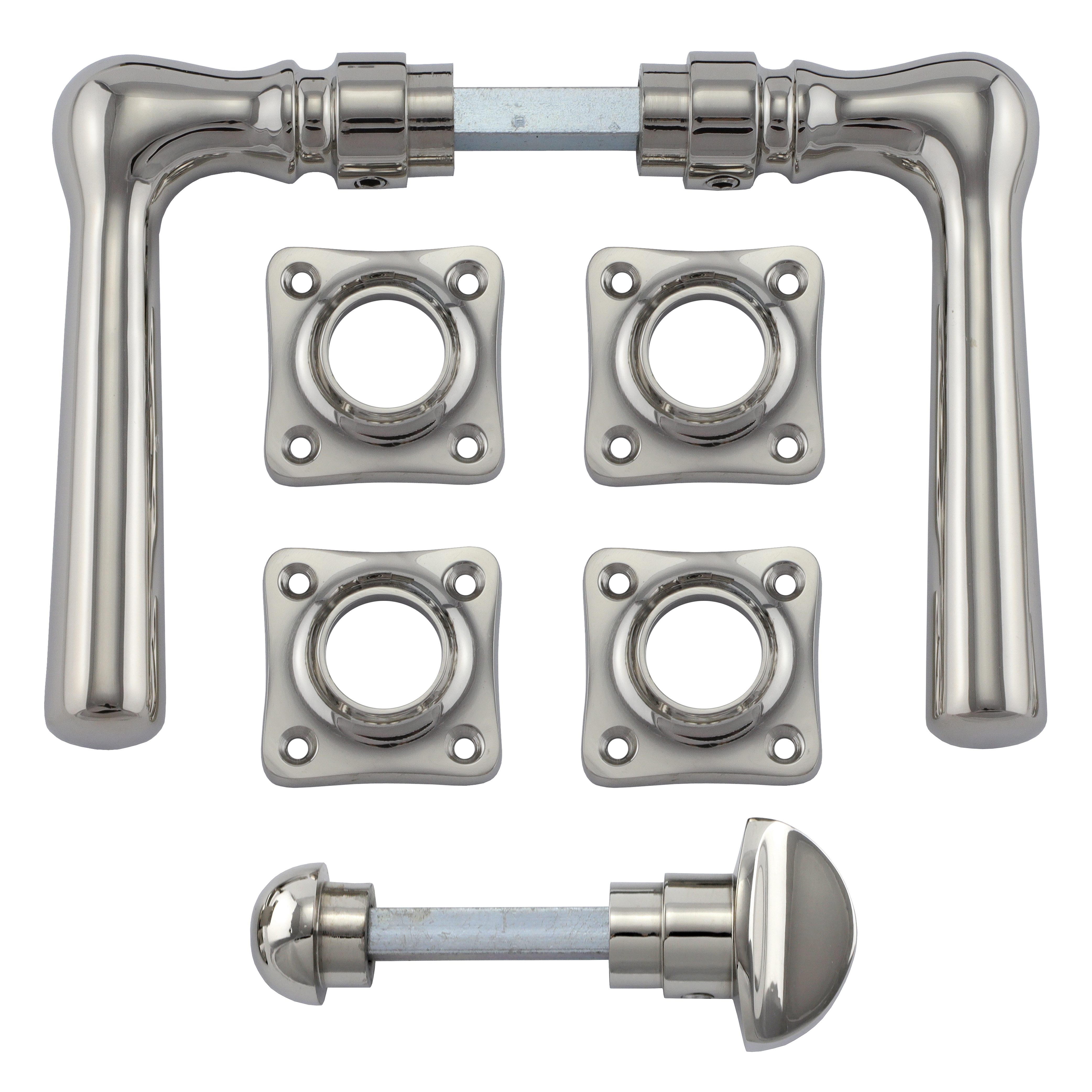 341.0236.10 WC door fitting with turn / turn knob brass nickel plated polished