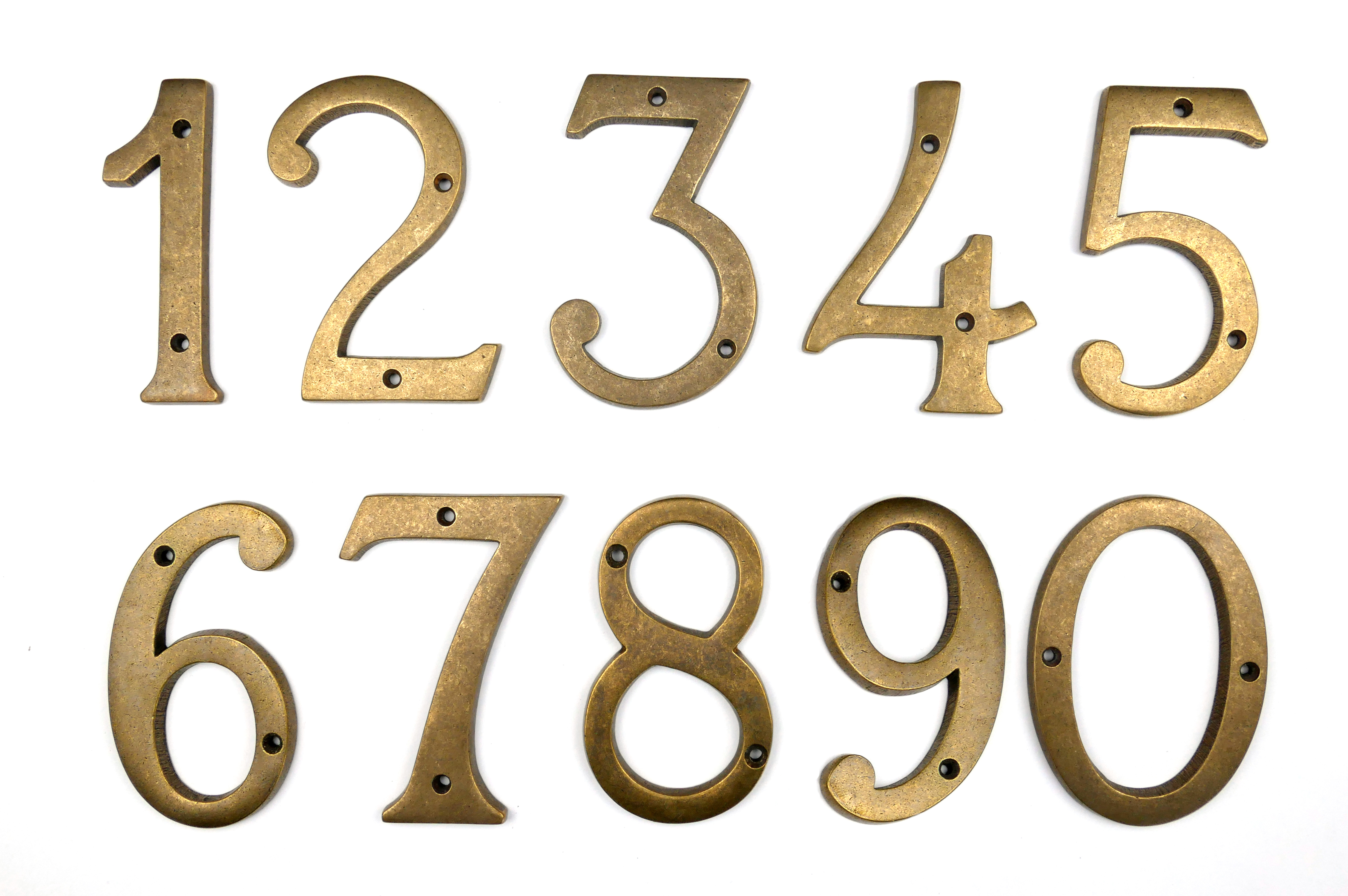 630.0007.45 House number room number brass patinated