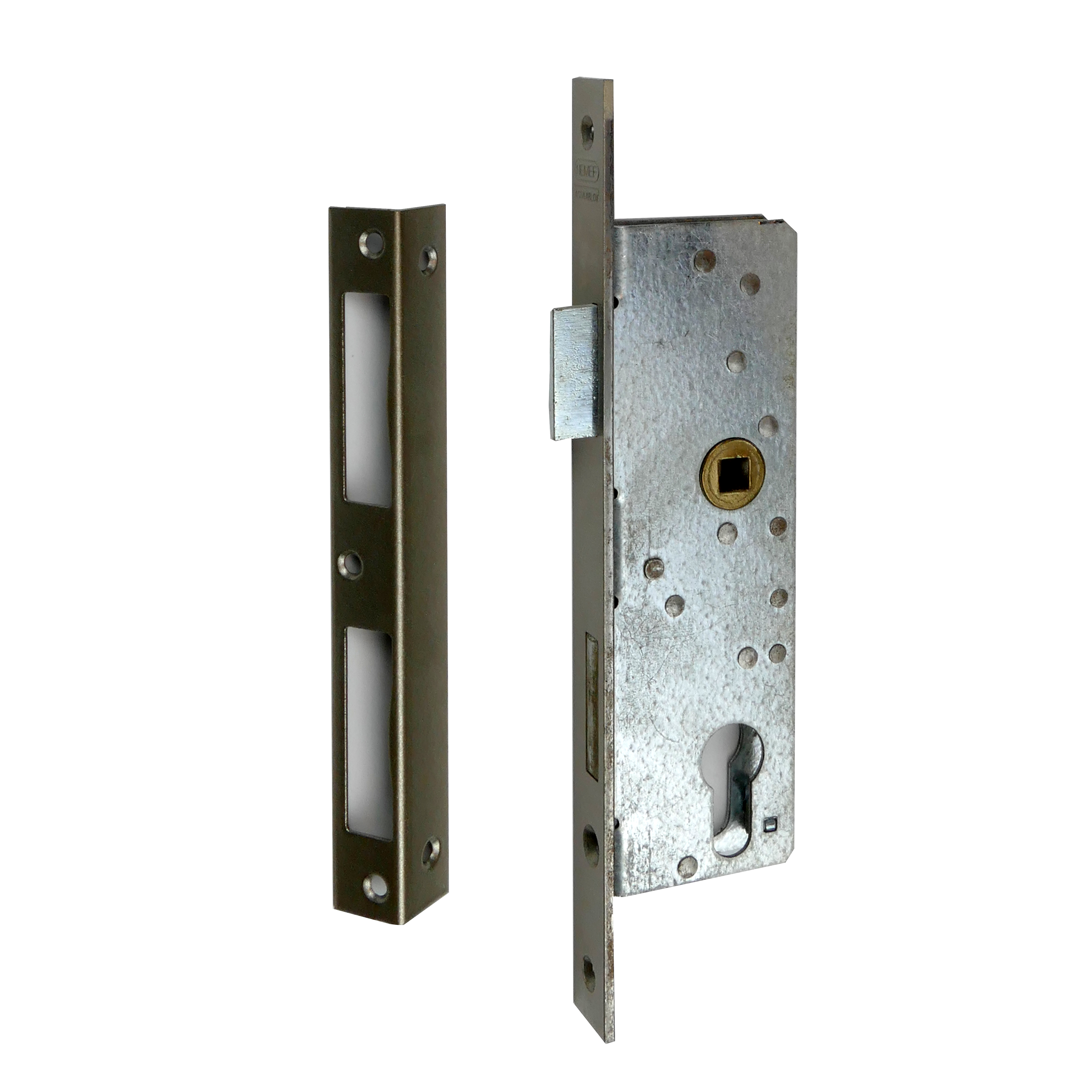 Mortise lock with brass cuff