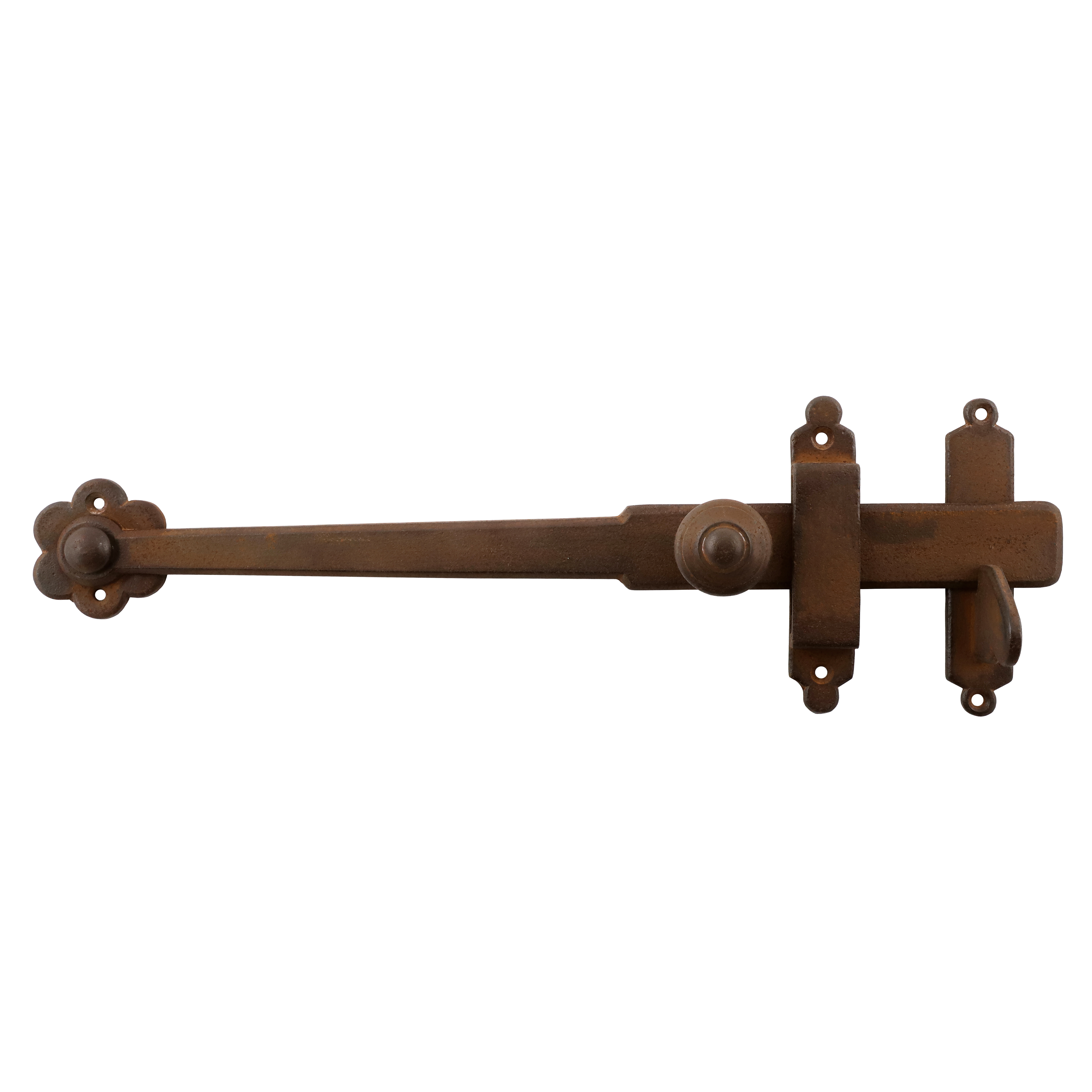 318.0004.60 Sliding bolt with latch lifting bolt danish gate bolt iron antique