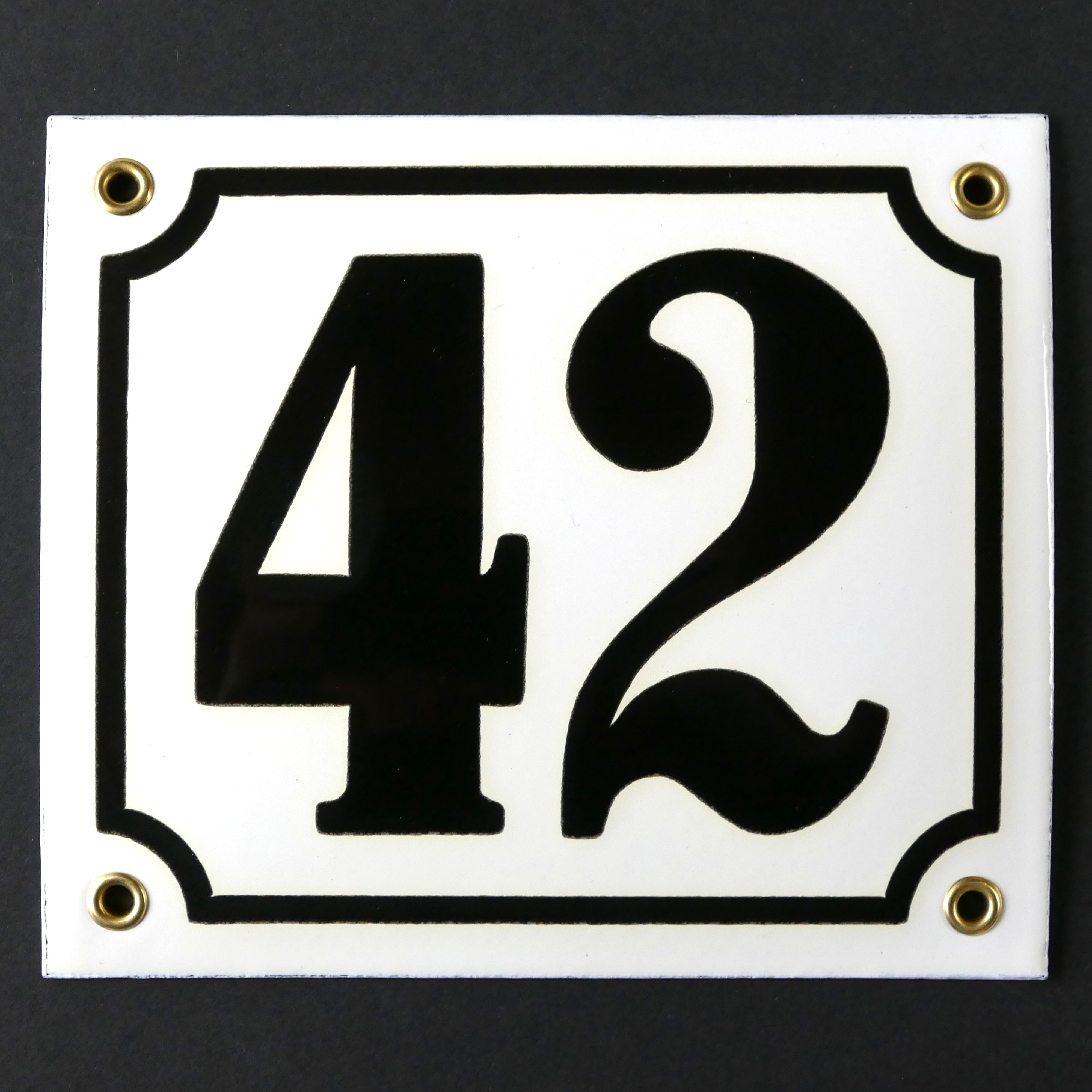 House number enamel