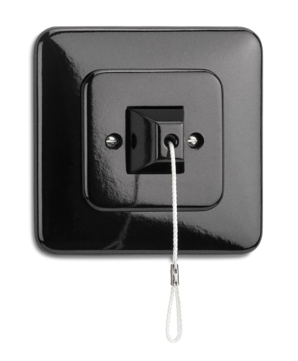  900.0014.BS Rotary switch changeover, flush-mounted switch system Bakelite black with square cover