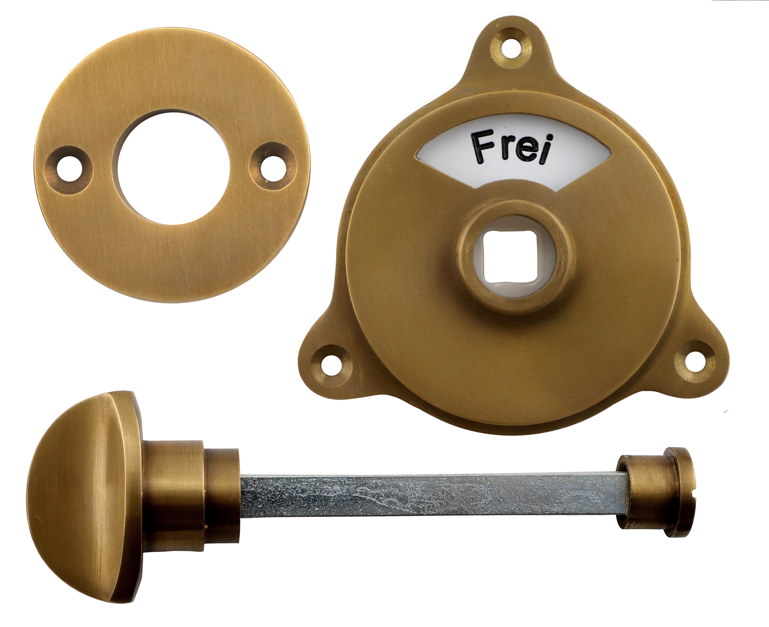 12362.45 WC lock with knob free/occupied brass patinated 