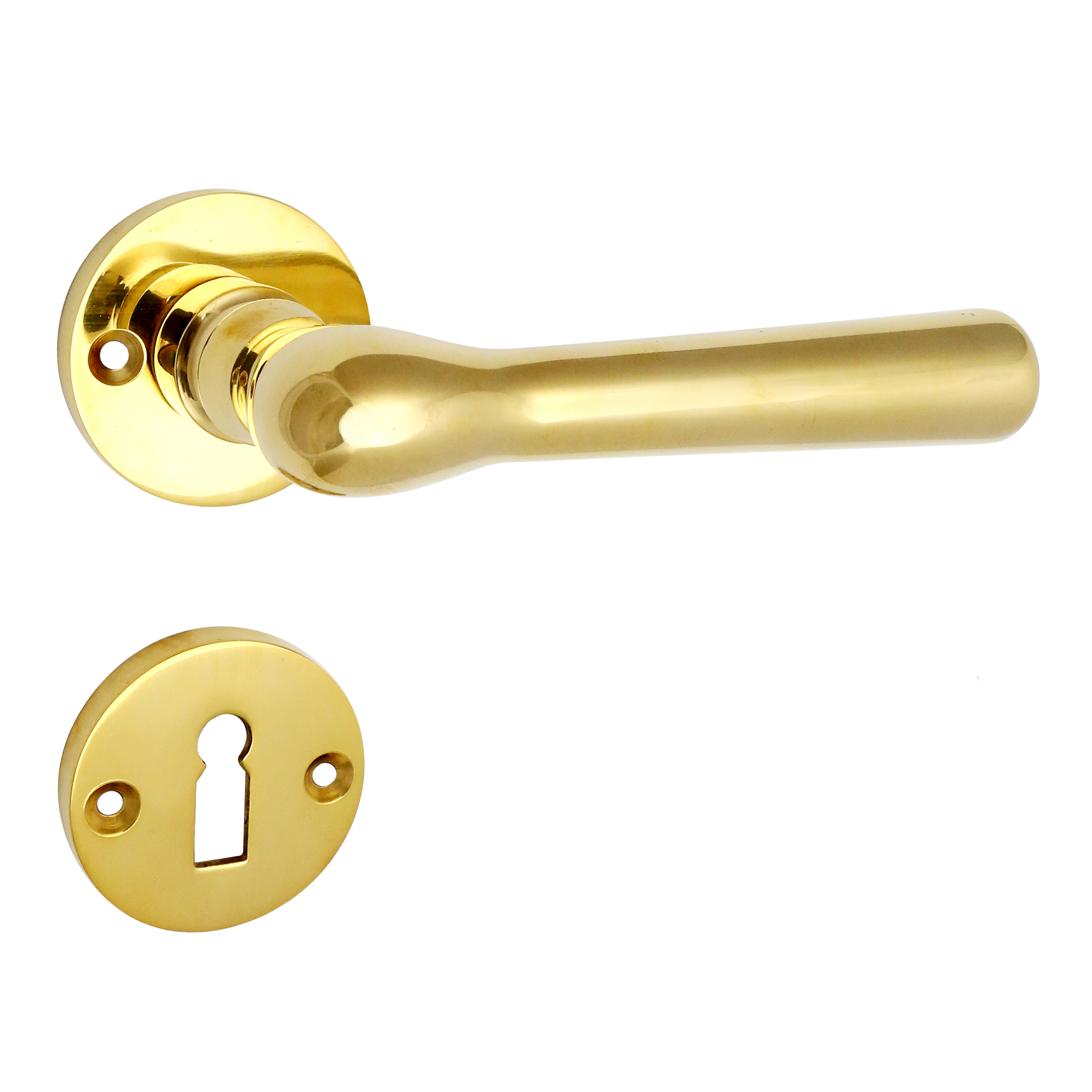 321.0233.35 Door handles with rosettes brass polished 20s style