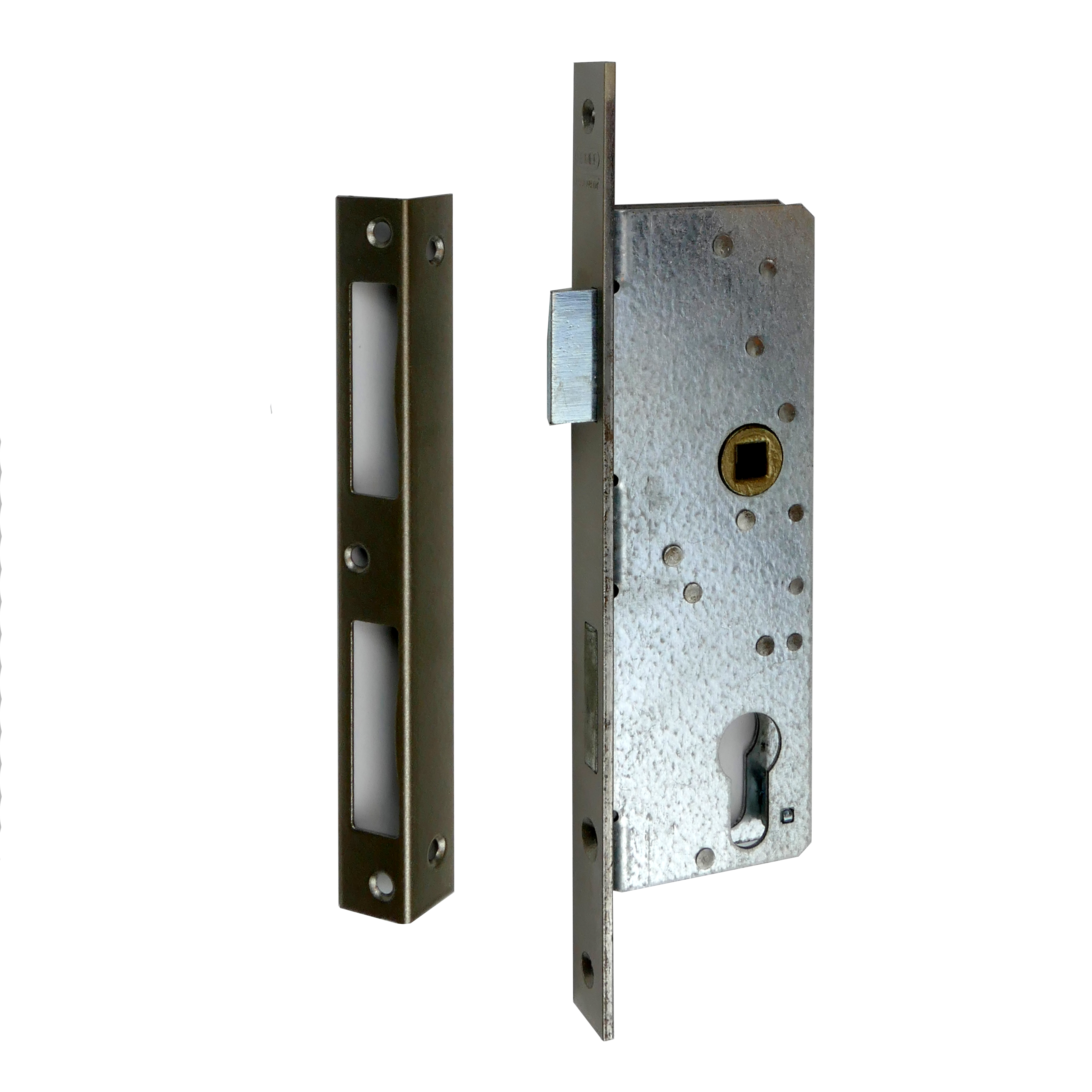 Mortise lock with brass cuff