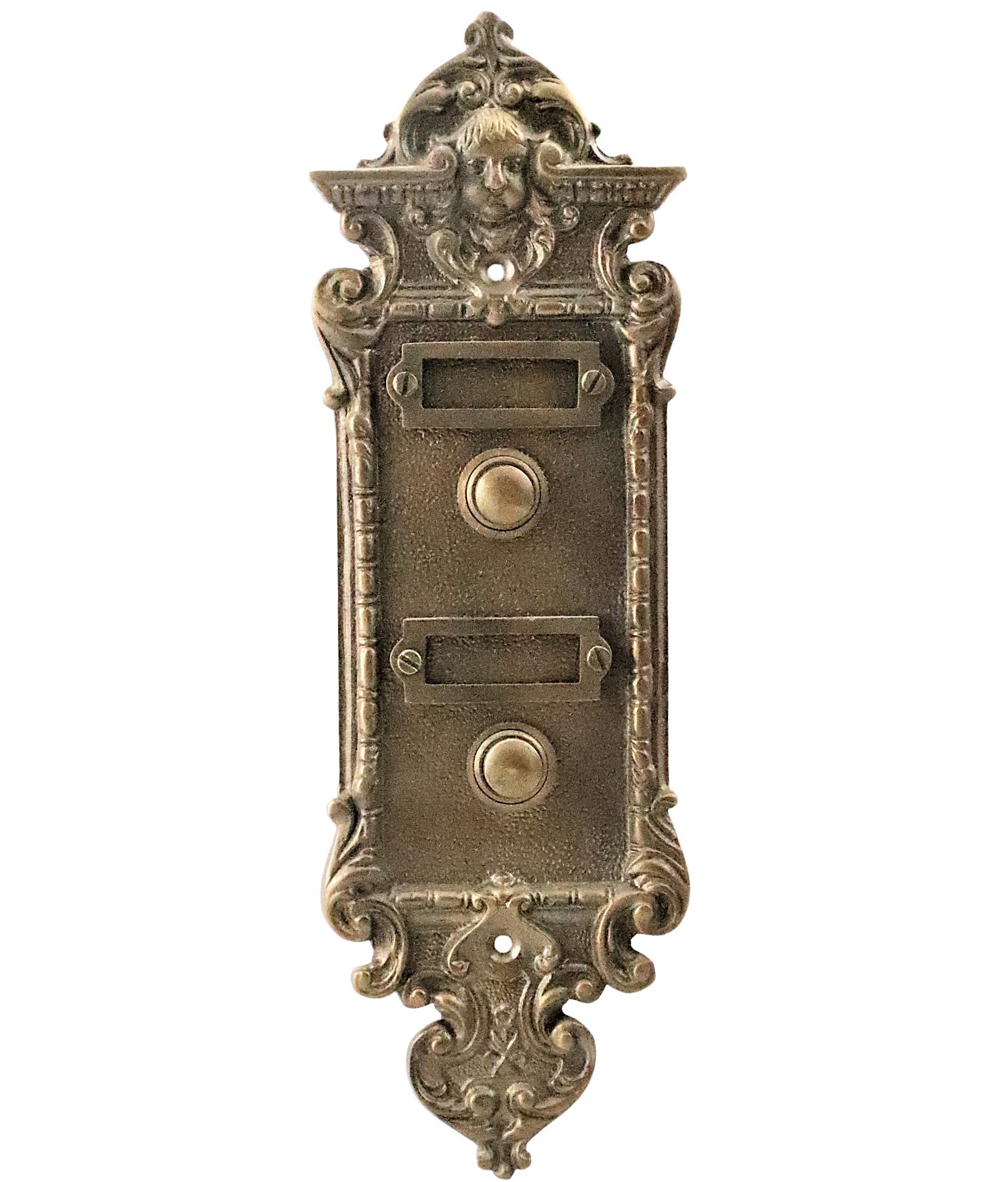 Door bell bell plate with two ring buttons