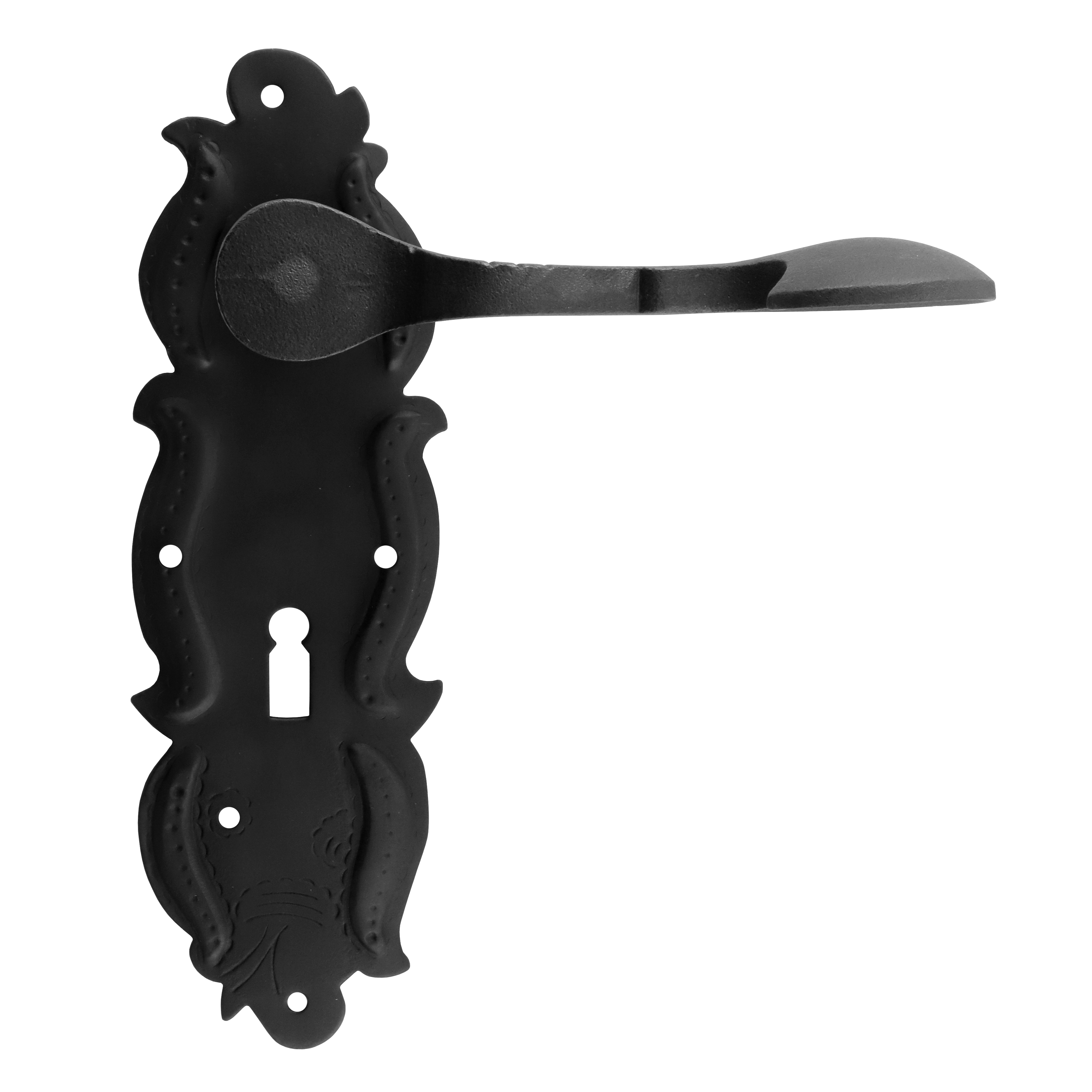 Room door long plate garniture baroque style - old doorgrip, old doorhandle Room door long plate garniture baroque style - old doorgrip, old doorhandle