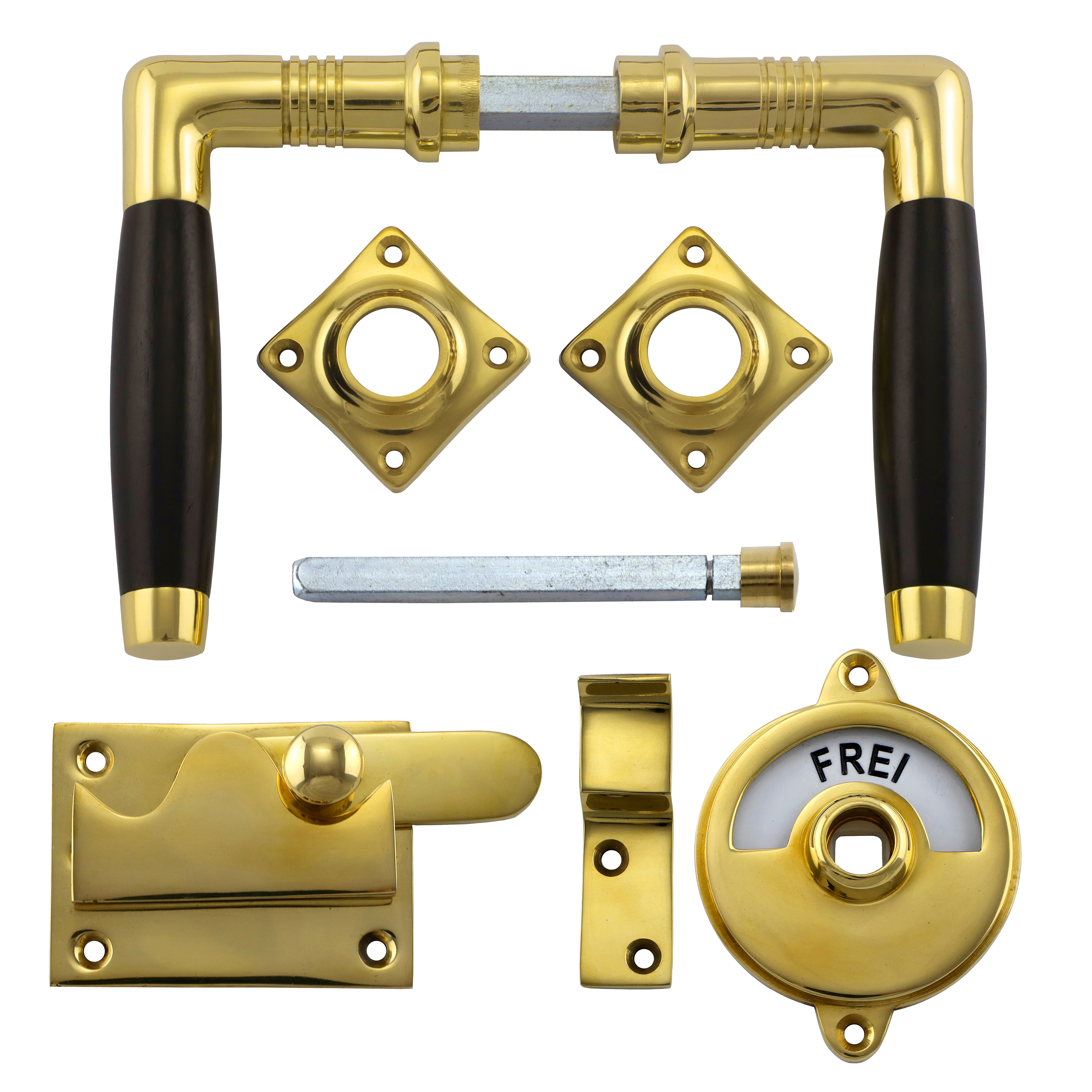 341.0224.35 WC door fitting / bolt straight / lock with indicator polished brass 341.0224.35 WC door fitting / bolt straight / lock with indicator polished brass