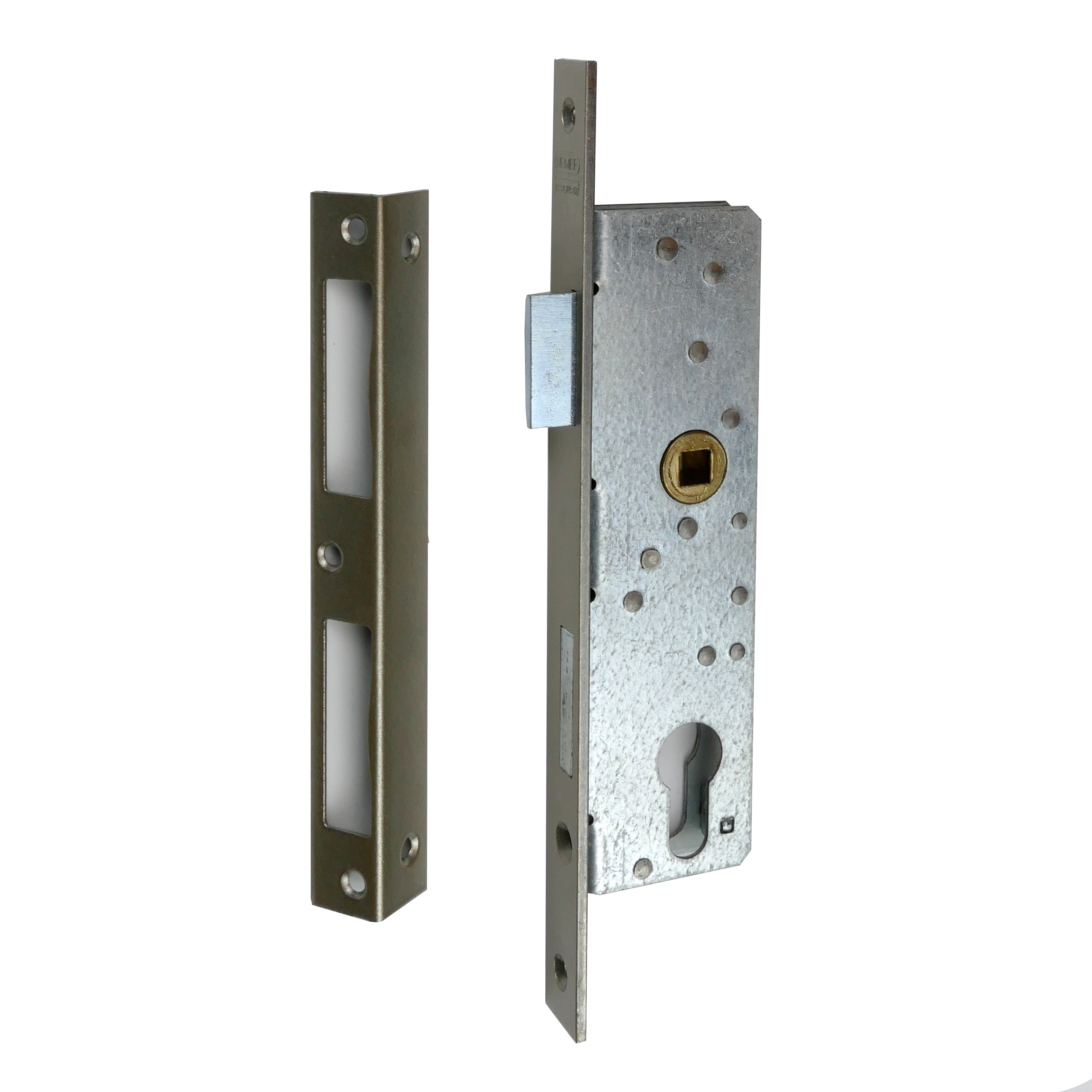 355.0010.20 Mortise lock incl. striking plate, angular