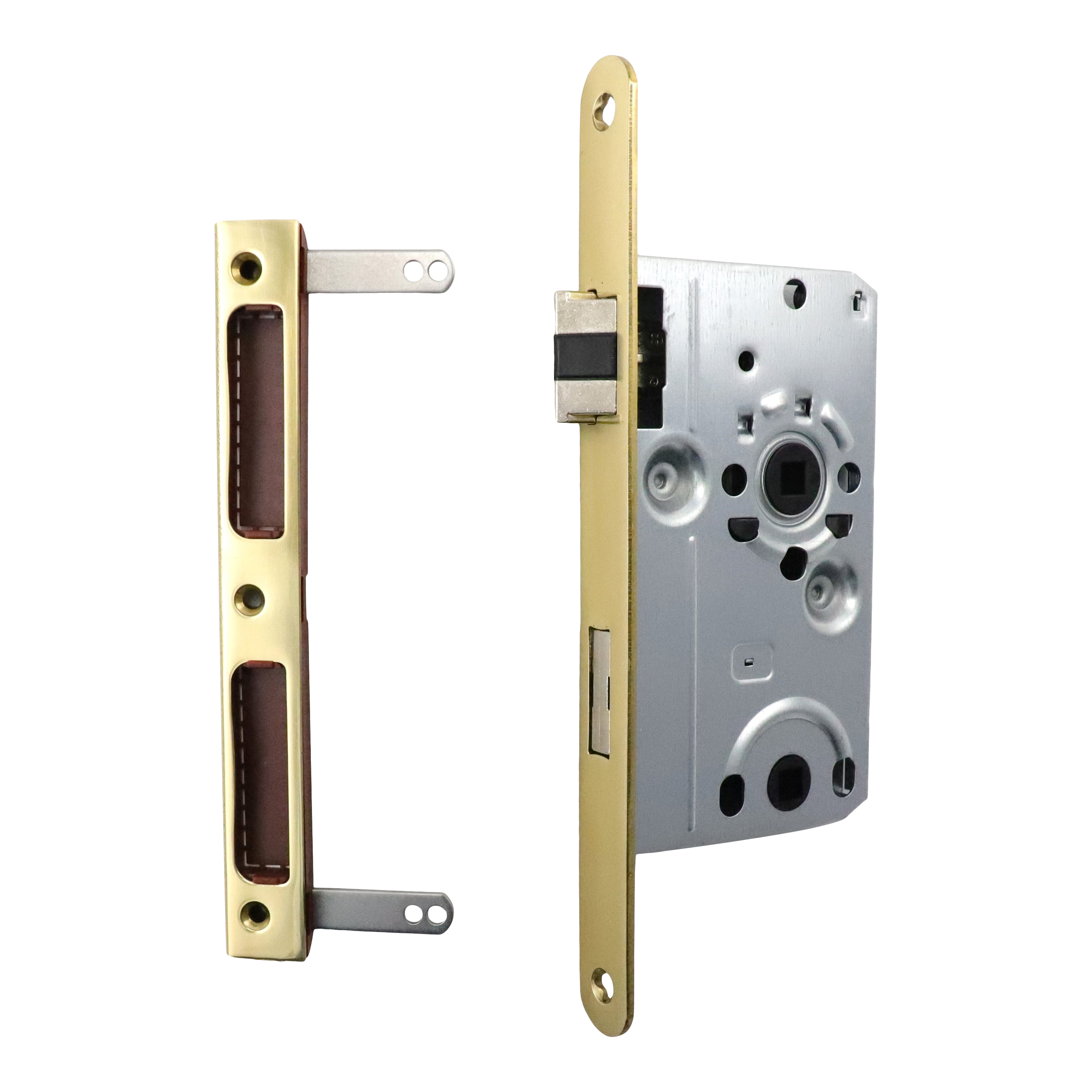 Mortise lock with brass cuff