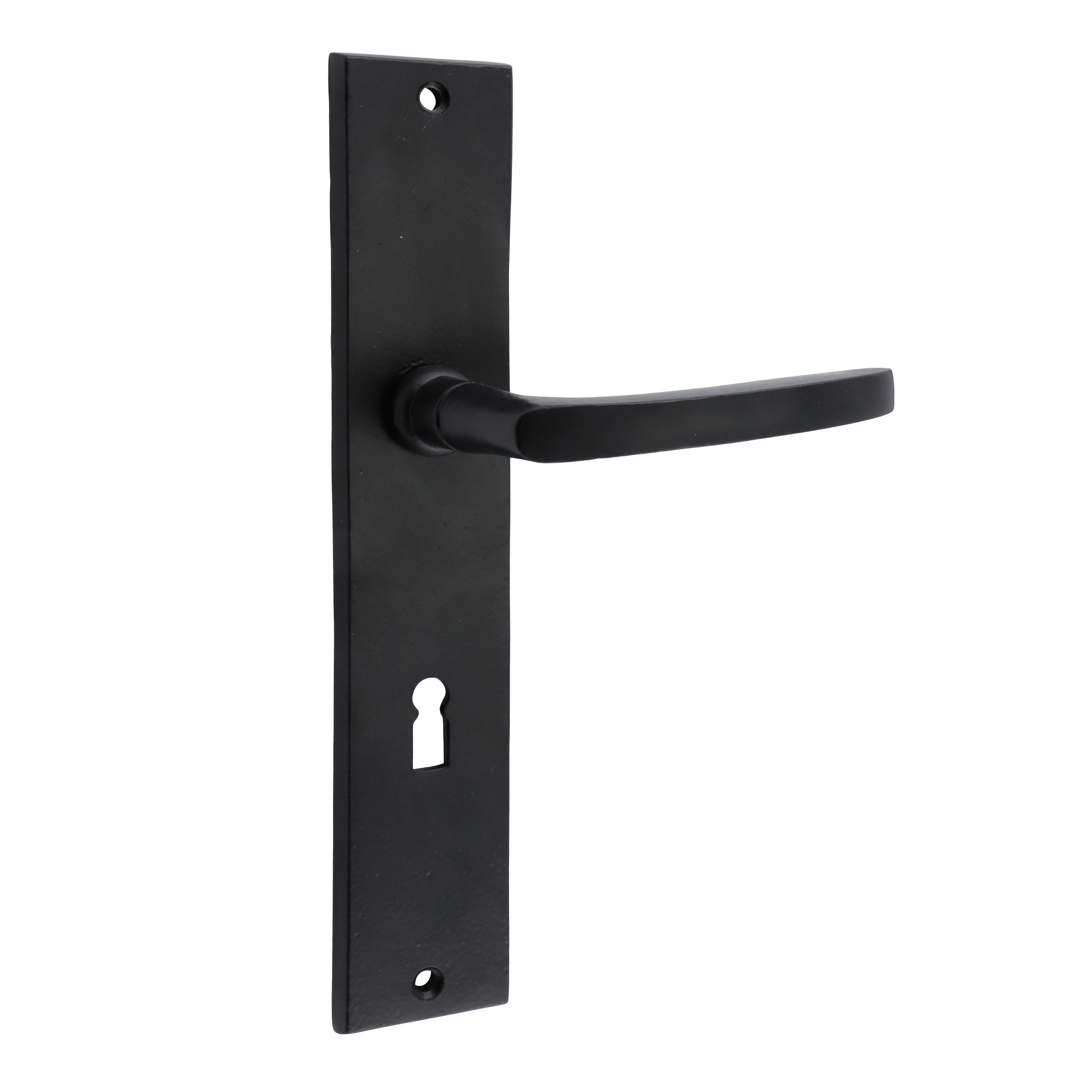 322.0109.70 Door handles with long plate 20s iron black