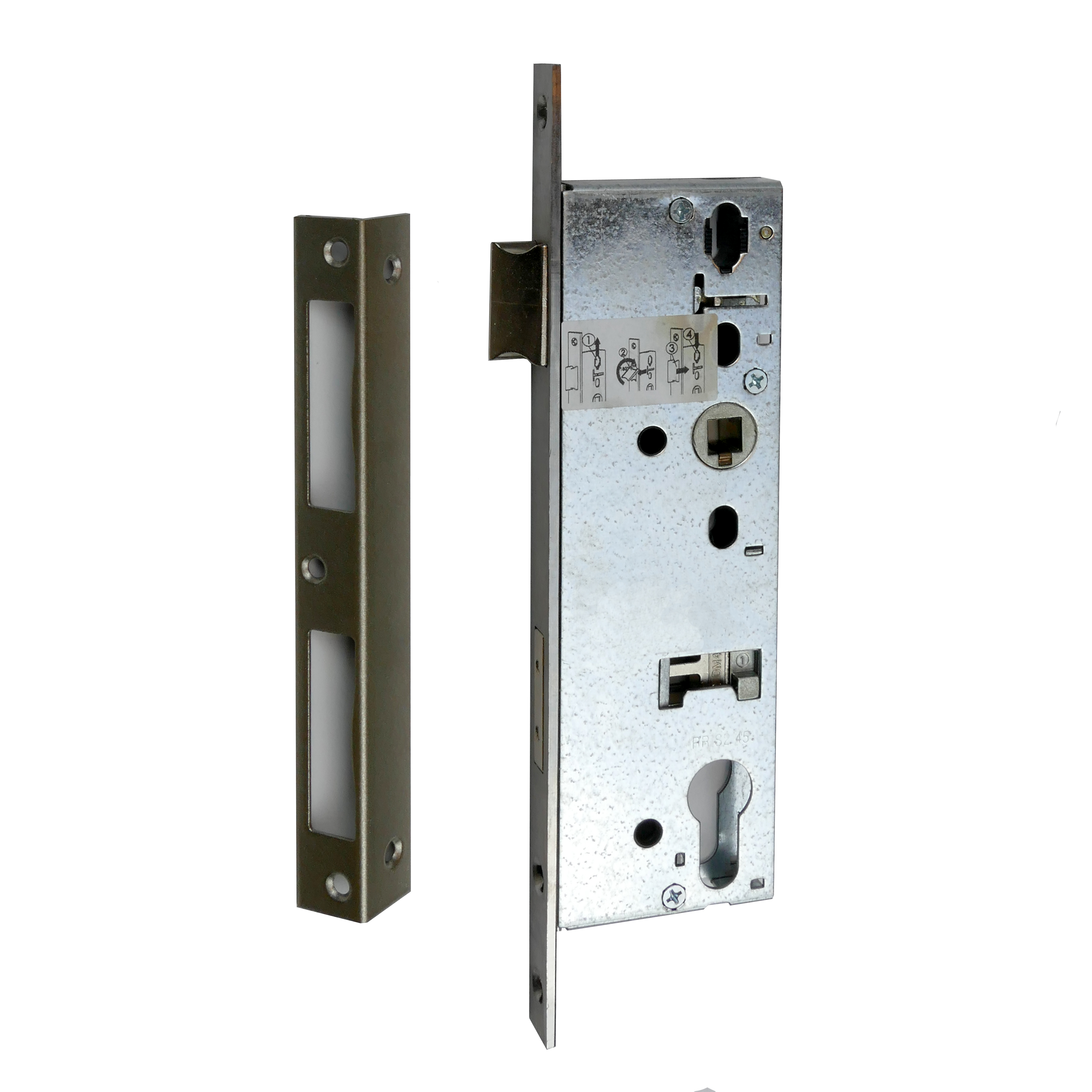 Mortise lock with brass cuff