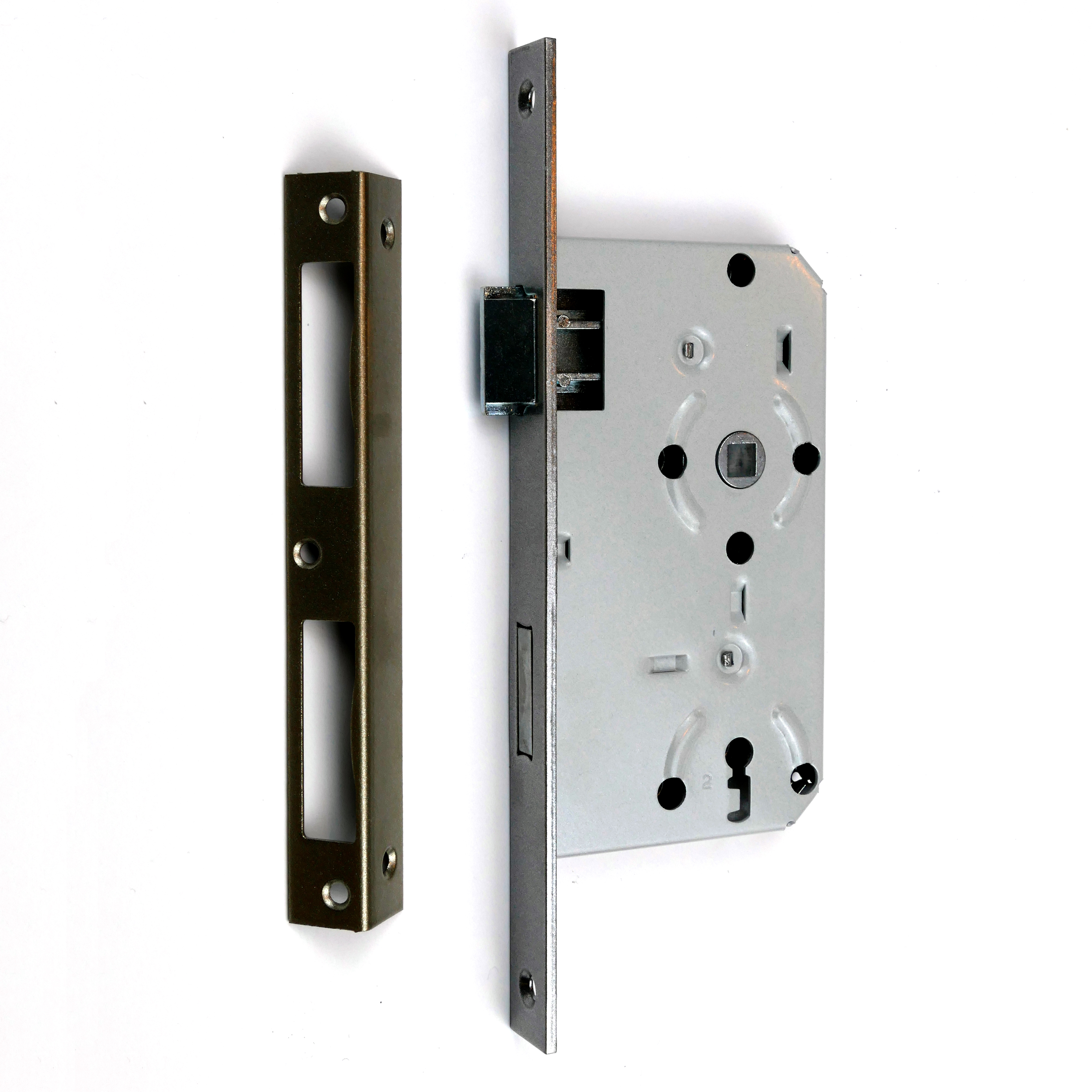 Mortise lock with brass cuff