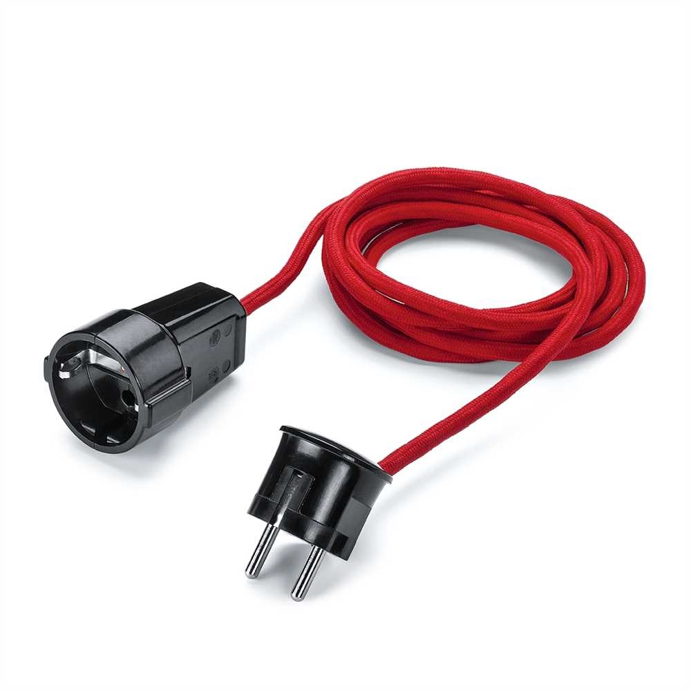 12339 Extension Cable with Coupler and Angle Plug Thermoset Black, Cable Red