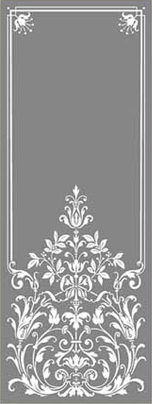 05.02.033 Historical glass pane, large sizes sandblasted- motif 866