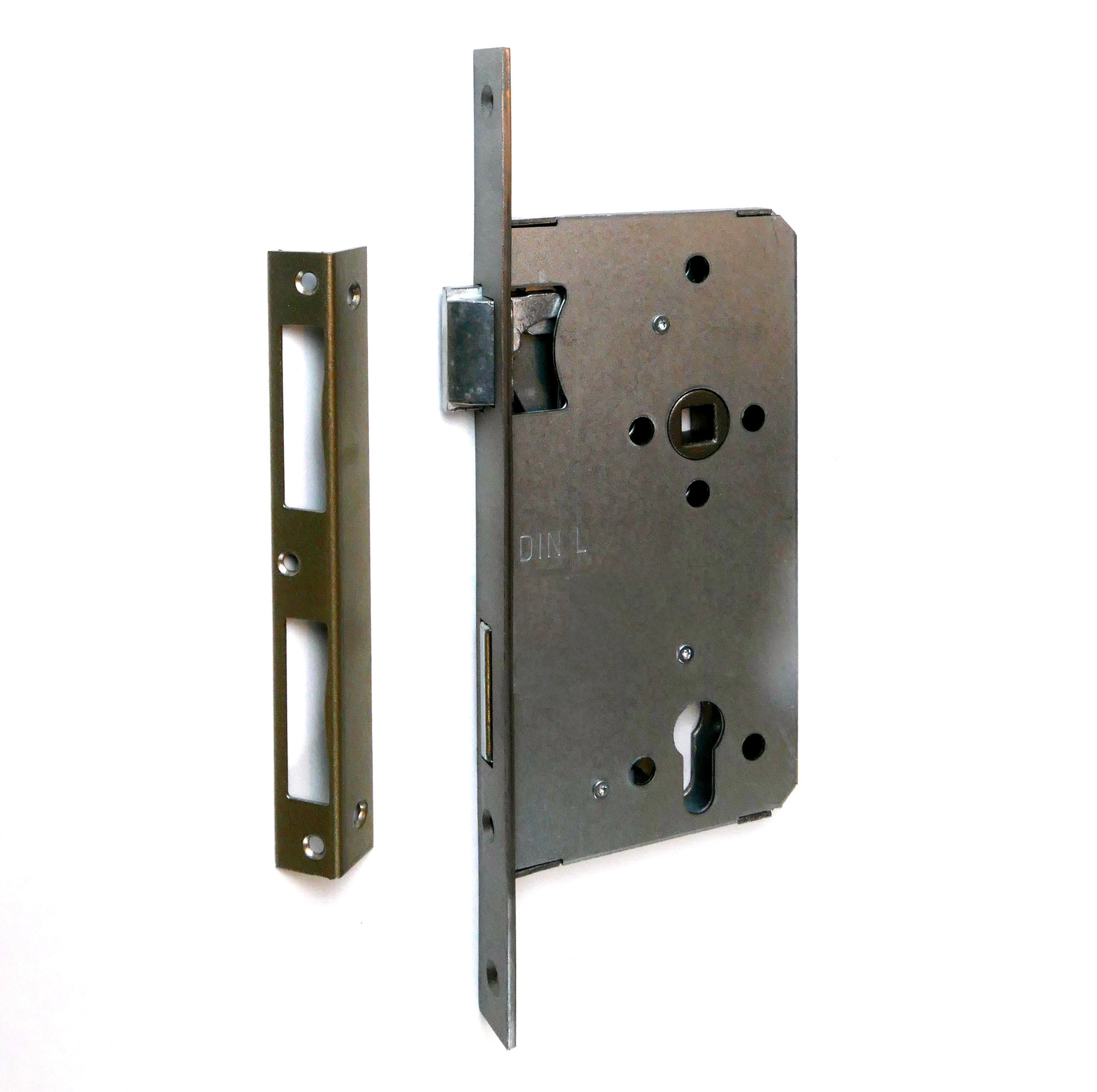 Mortise lock with brass cuff