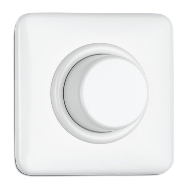 900.0025.DW Dimmer incandescent lamps, flush-mounted switch system Duroplast white with square cover