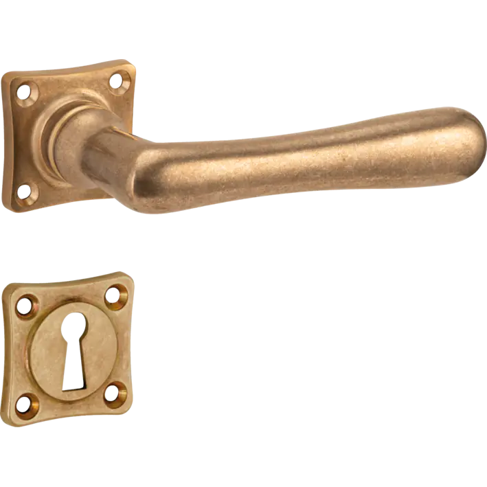 321.0233.35 Door handles with rosettes brass polished 20s style